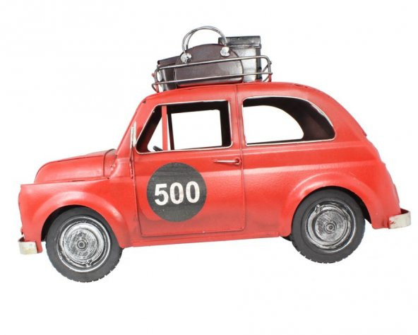 1950 Model 500 Eskitilmiş Metal Araba Kırmızı GT-066 qq - 2