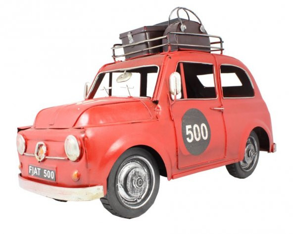 1950 Model 500 Eskitilmiş Metal Araba Kırmızı GT-066 qq - 5
