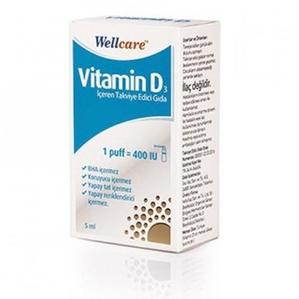 Wellcare Vitamin D3 400 IU 5 ml Sprey