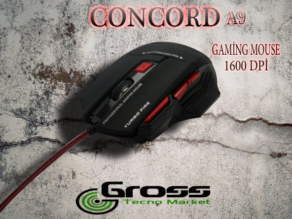 CONCORD A9 OYUN MOUSE VE MOUSEPAD