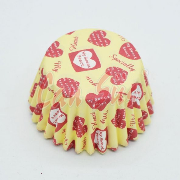 100lü Kalpli Yazılı Kağıt Muffin Cupcake Kalıpları