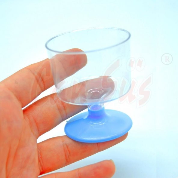 6lı Plastik Mini Lohusa Kadehi Mavi 5cm