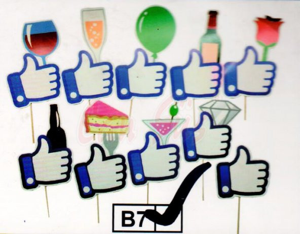 10lu Parti Temalı Emoji Çubuklu El Pankartı Seti