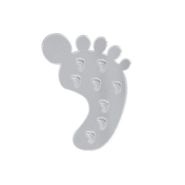 4cm Pleksi Ayna Bebek Ayağı Gümüş