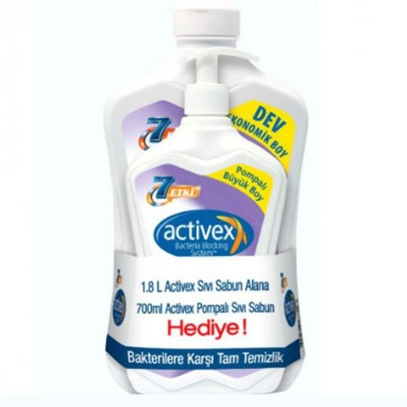Activex Antibakteriyel Sıvı Sabun Hassas 1800 ml + 700 ml Hediye