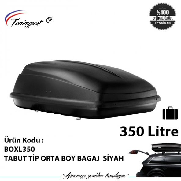 TABUT TİP ORTA BOY BAGAJ  SİYAH 350 LT