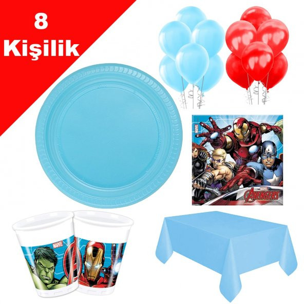 8 Kişilik Avengers Parti Malzemeleri, Yenilmezler Seti Paketi - 2