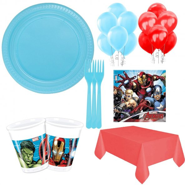 24 Kişilik Yenilmezler Parti Seti Malzemeleri, Avengers Paketi