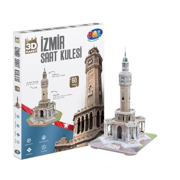 3D İzmir Saat Kulesi Puzzle 3D Maket Puzzle