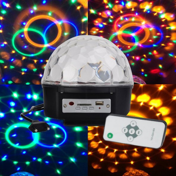 LED Disko Topu SD Kart ve USB Girişli Disko Işıklı Hoparlör