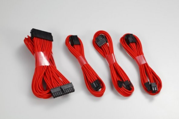 PHANTEKS Bilgisayar Renkli Örgü Kablo Kiti - Kırmızı