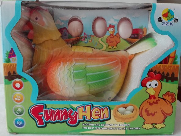 YUMURTLAYAN TAVUK FUNNY HEN IŞIKLI SESLİ YUMURTA BIRAKAN TAVUK