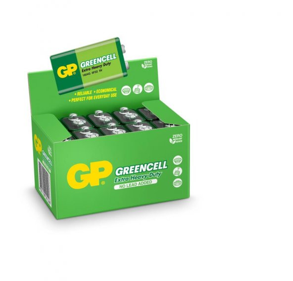 GP Greencel 9V Çinko Pil 10lu Paket GP1604G-S1