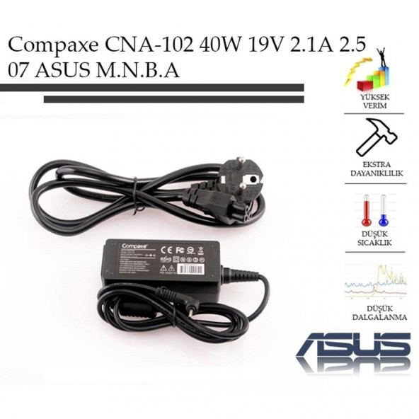 Compaxe Cna-102 40W 19V 2.1A 2.5-07 Asus Notebook Adaptör