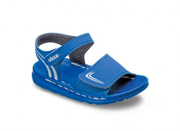 Vicco Çift Cırtlı Dikişli Sandalet Saks Mavi