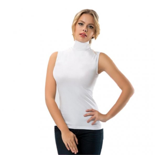 Anıt Bayan Balıkçı Yaka Sıfır Kollu Fanila Atlet 2811