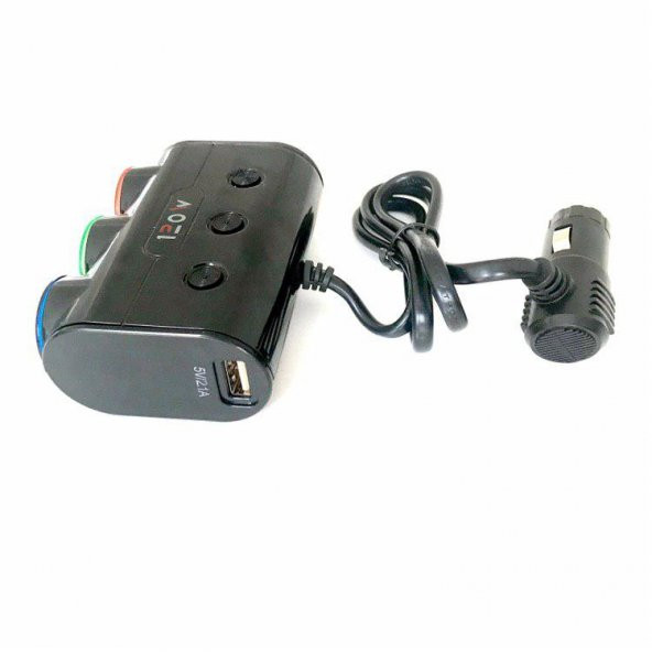 smart Araç Tır Çakmaklık Çoğaltıcı USB Oto-Araba Çakmak Soket Çoklayıcı - 4