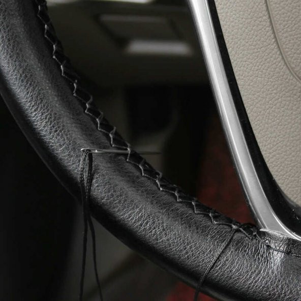 renault Clio  Deri Oto Direksiyon Kılıfı Sarmalı Dikmeli Dikişli Kokusuz Araç - 2