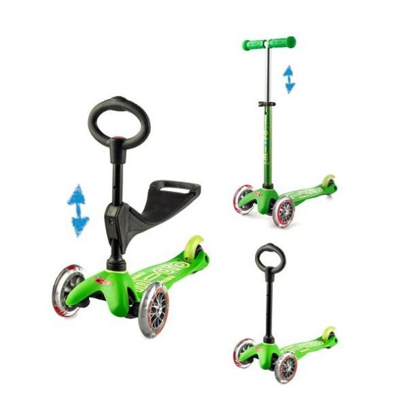Micro Mini 3 in 1 Deluxe Green Scooter MMD010 - 1
