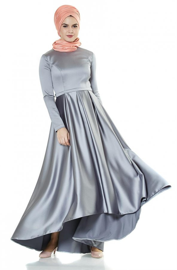 Fashion Night Abiye Elbise-Gri 2224-04 - 2