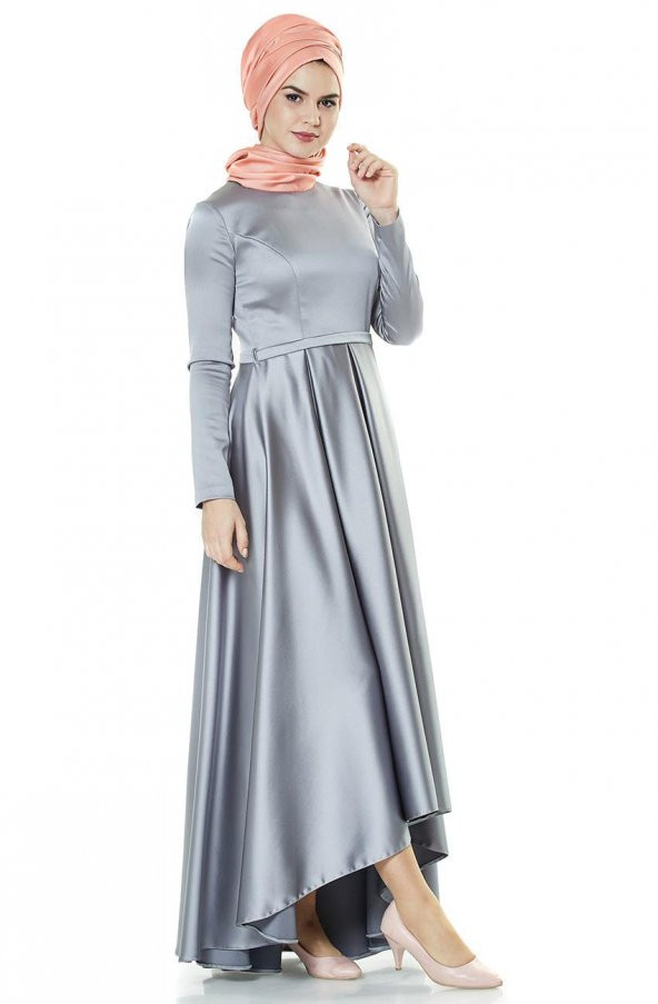 Fashion Night Abiye Elbise-Gri 2224-04 - 4