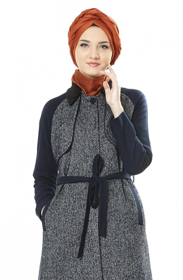 Tuğba Kaşe Kaban-Lacivert J7084-08 - 5