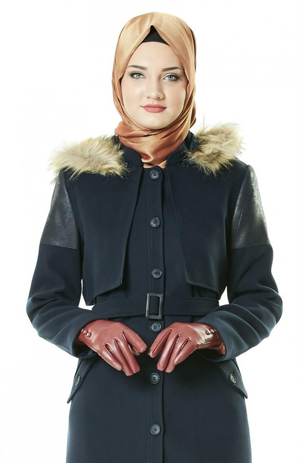 Tuğba Kaşe Kaban-Lacivert J5178-08 - 2