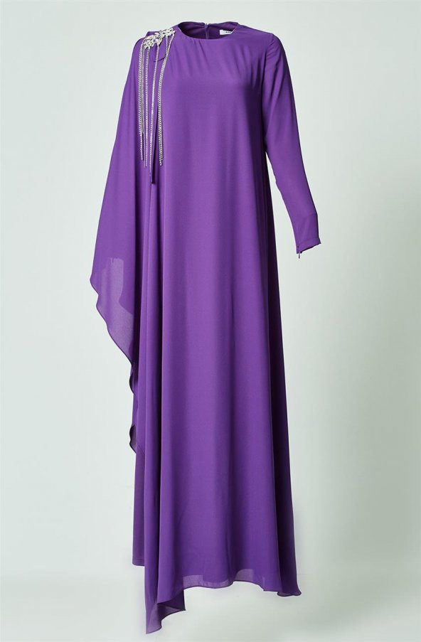Armine Abiye Elbise-Mor 7Y9397-45 - 6