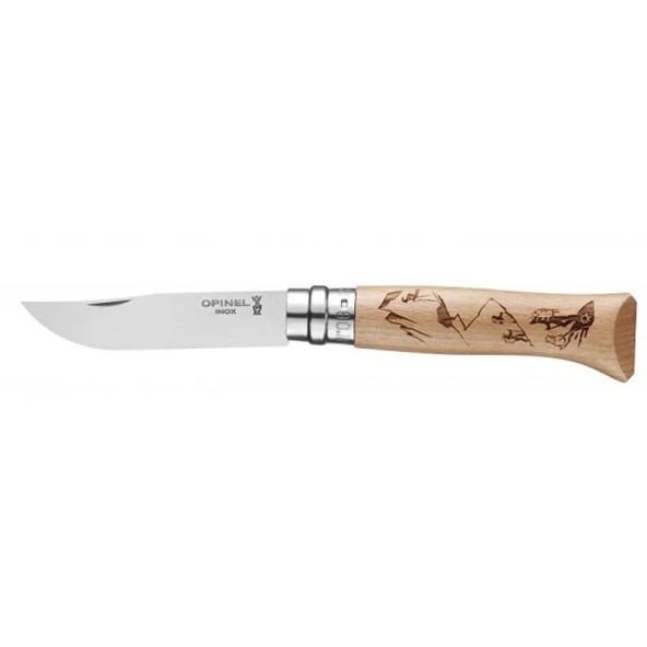 Opinel Inox No 08 Alpine Macera Kayağı Desenli Paslanmaz Çelik Çakı - 3