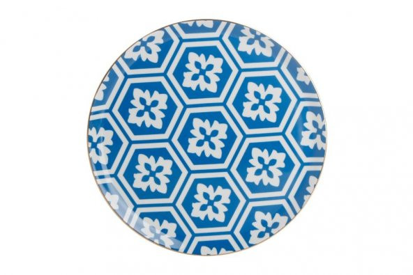 Porland Morocco Düz Tabak Desen2 Mavi 28cm