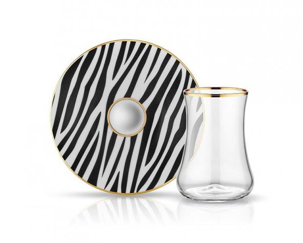 Koleksiyon Dervish Zebra Tabak 6 Lı Çay Seti