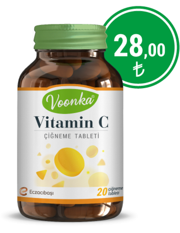 Voonka Vitamin C Çiğneme Tableti 20 Tablet