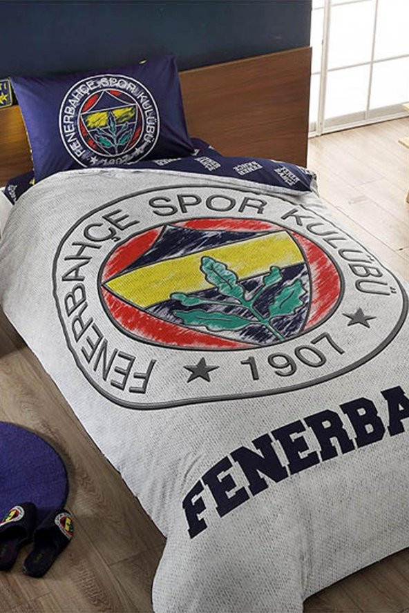 Taç Lisanslı Tek Kişilik Nevresim Takımı - Fenerbahçe Grey