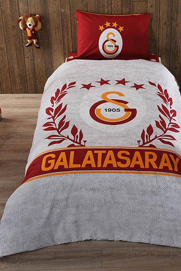 Taç Lisanslı Tek Kişilik Nevresim Takımı - Galatasaray Grey
