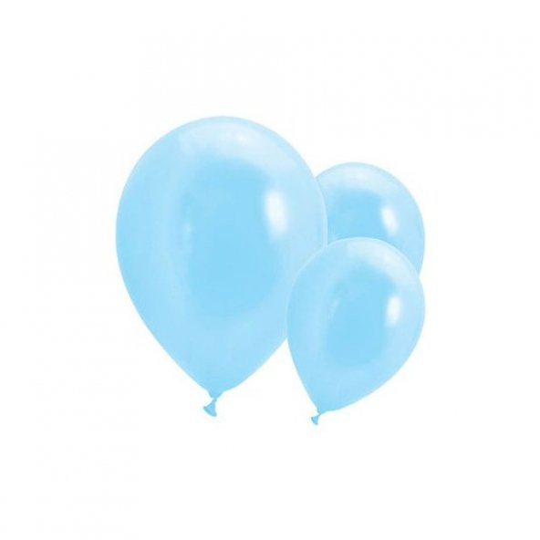 Bebek Mavisi Renk Metalik Balon 10 Adet