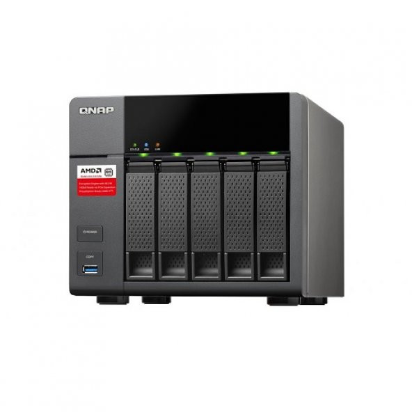 QNAP 5x TS563-2G AMD QC 2.0ghz 2gb 2x Glan USB 3.0 Raid Nas Server (Disksiz) (40tb Kapasite)