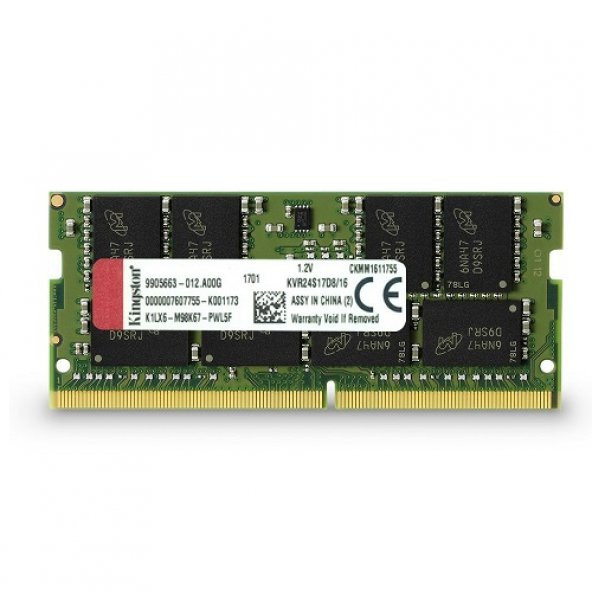 KINGSTON DDR4 16gb 2400mhz Value Notebook Ram KVR24S17D8/16 1.2volt