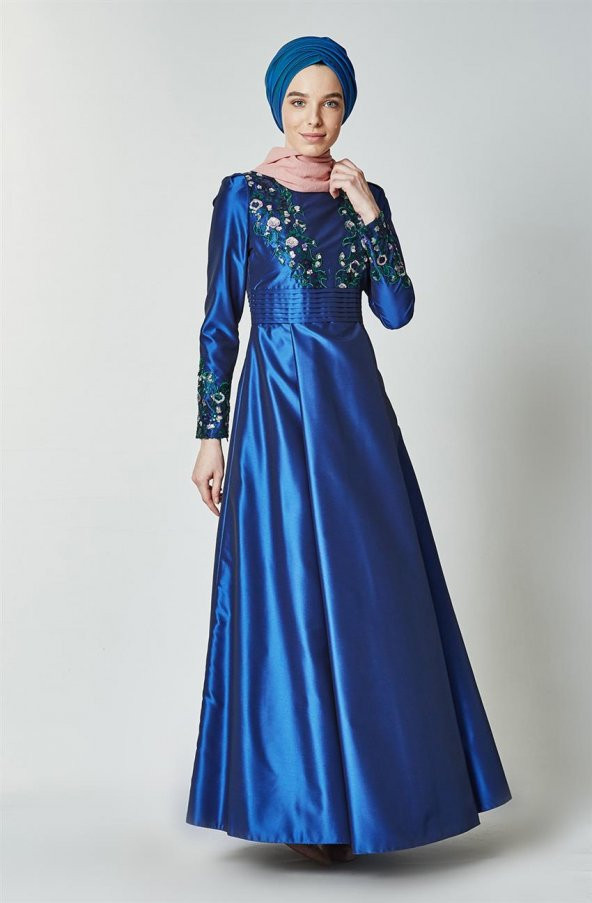 Kayra Abiye Elbise-Saks KA-B7-23049-74 - 5