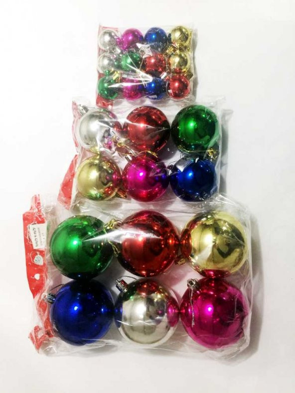 Renkli 24 Adet 3 Boy Küreler Set Ağaç Duvar Ev Avize Tavan Süsü