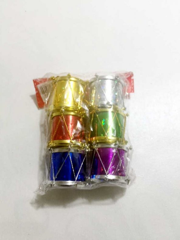 Renkli Trompet Davul Küçük Yılbaşı Çam Ağacı Ağaç Süsü Süsleri - 2