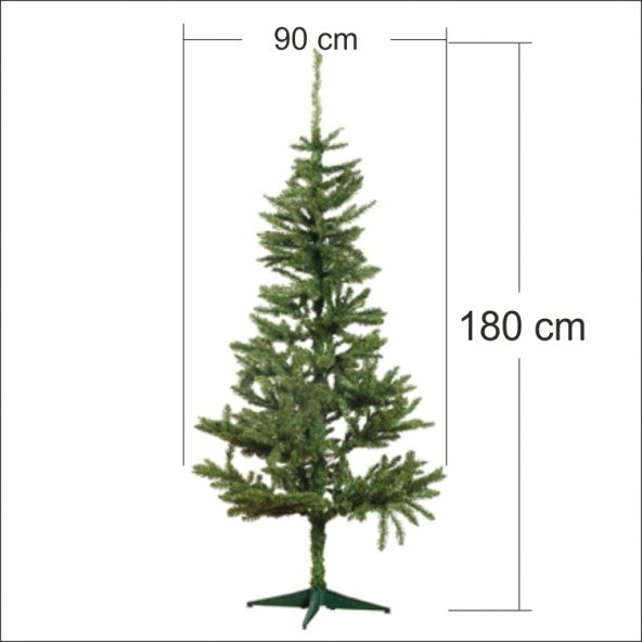 Bol Işıklı Süslü Yeşil Sık Gür Dallı 180cmx90cm Yılbaşı Çam Ağacı - 3