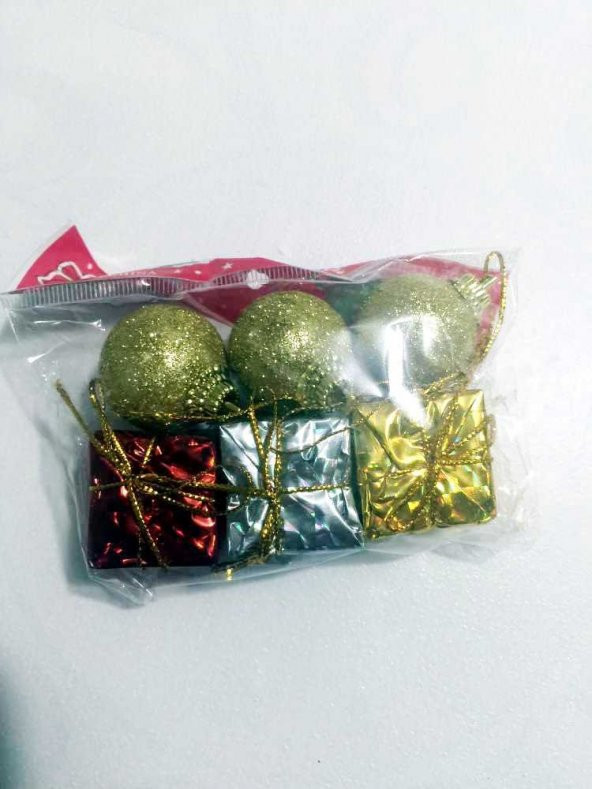 Yılbaşı Çam Ağacı Ağaç için 6 Parça Yaldız Küçük Süs Süsü Süsleri - 2