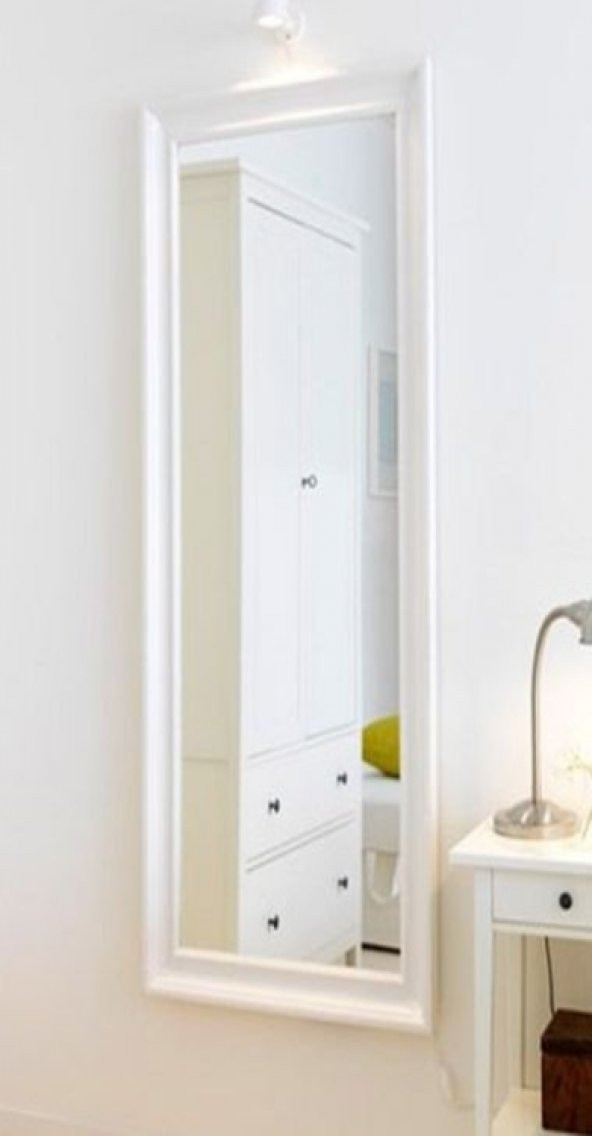 Beyaz Boy Banyo Salon Antre Koridor Şifonyer Komodin Duvar Aynası