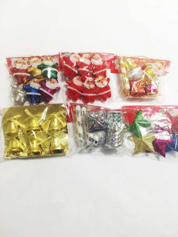 Bol Çeşit 36 Parça Değişik Toptan Yılbaşı Çam Ağacı Süsü Süsleri