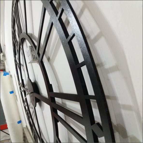 Çap 120 lik cm En Büyük Ebat Ferforje Görünümlü Dev Duvar Saati - Resim 2