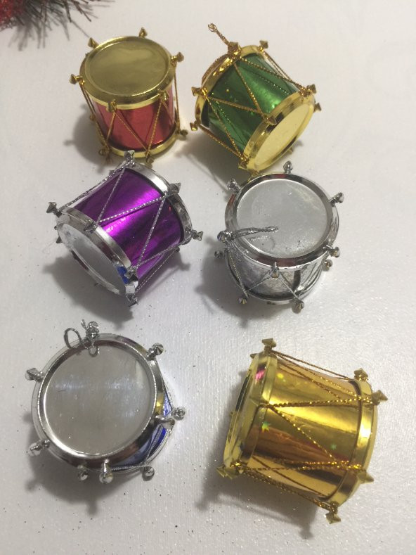 Renkli Trompet Davul Küçük Yılbaşı Çam Ağacı Ağaç Süsü Süsleri