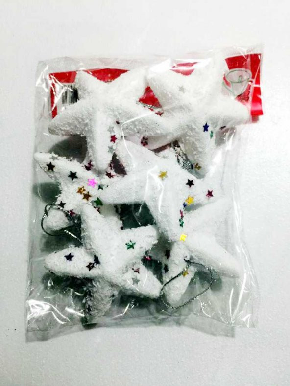 Yılbaşı Ağacı Ağaç İçin Karlı Beyaz Yıldız Süs Süsü Süsleri - 2