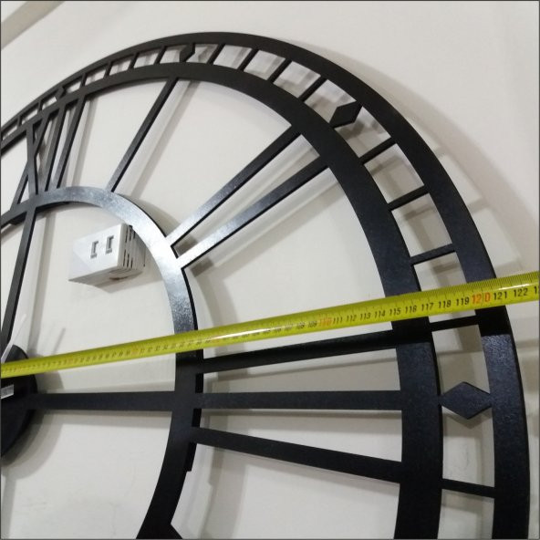 Çap 120 lik cm En Büyük Ebat Ferforje Görünümlü Dev Duvar Saati - Resim 3