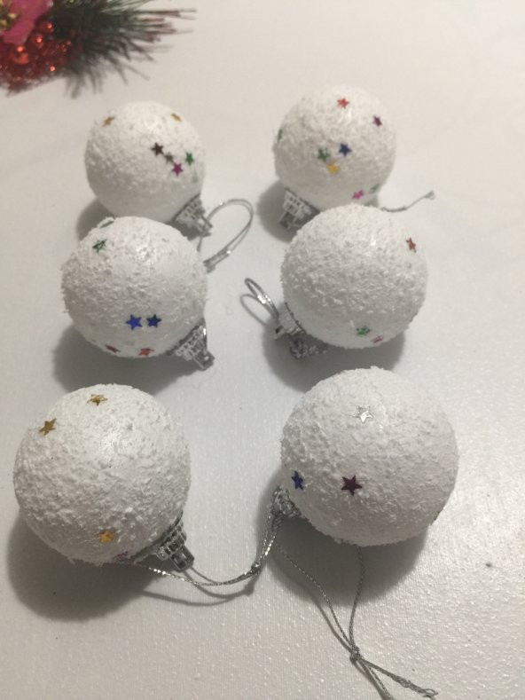 Yılbaşı Ağacı için Beyaz Küre Toplar