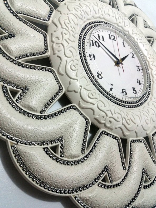 Osmanlı Fas Pers Şahmeran Motifi 55cm Taşlı Ön Camlı Duvar Saati